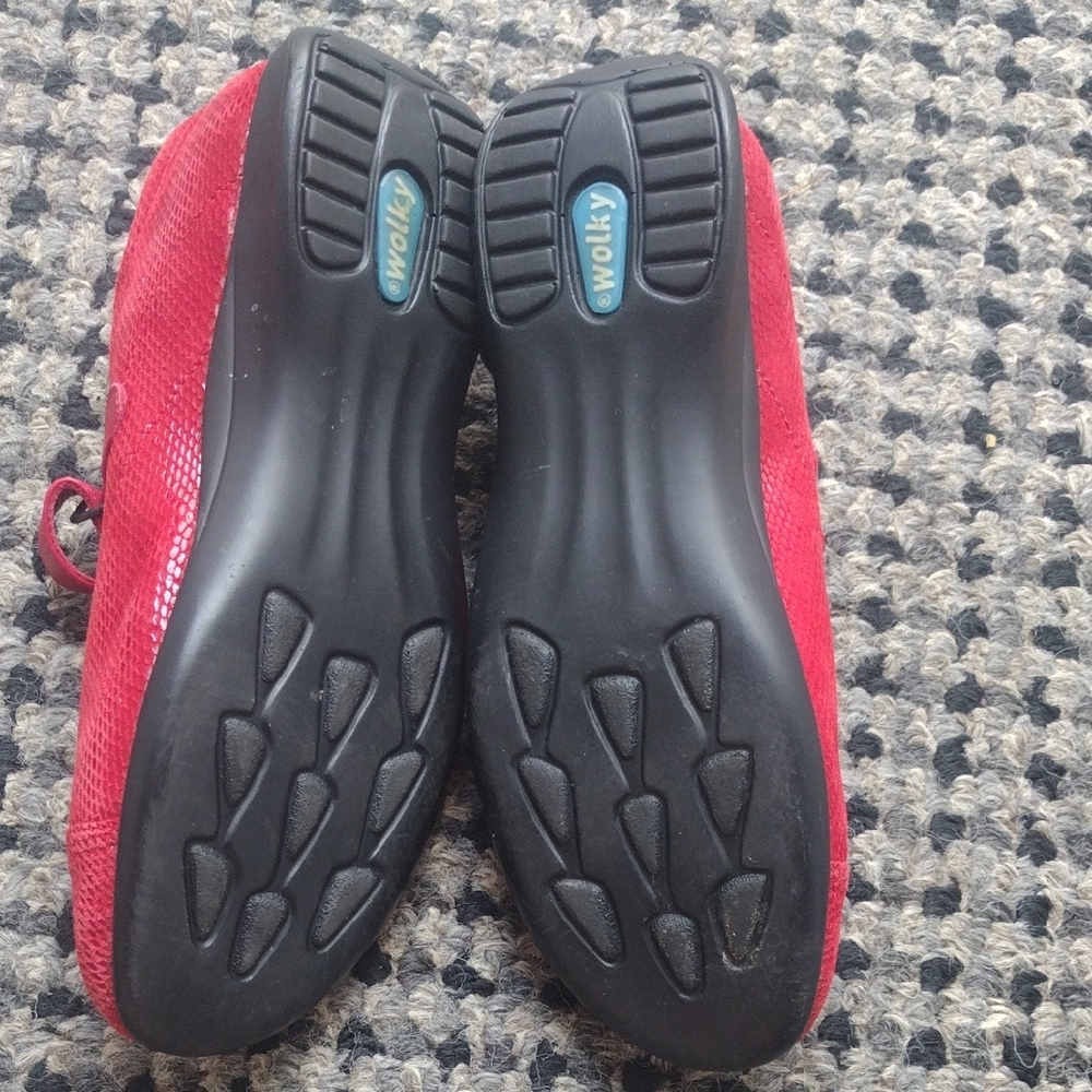 Wolky Red Leather Mary Jane Flats - Picture 5 of 9